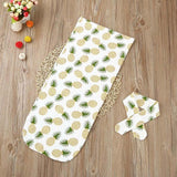 Cartoon Printed Muslin Swaddle with Headband