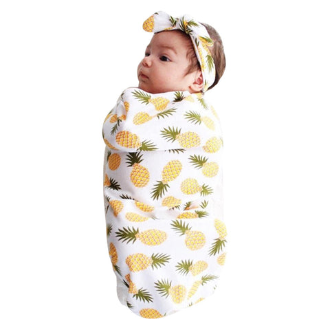 Assorted Designs Muslin Swaddle with Headband