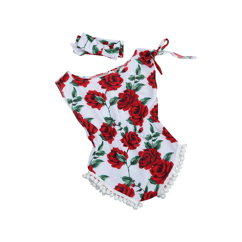 Vintage Floral Cotton Romper