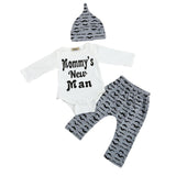 MOMMY'S NEW MAN Outfit Set Tops + Pants + Hat